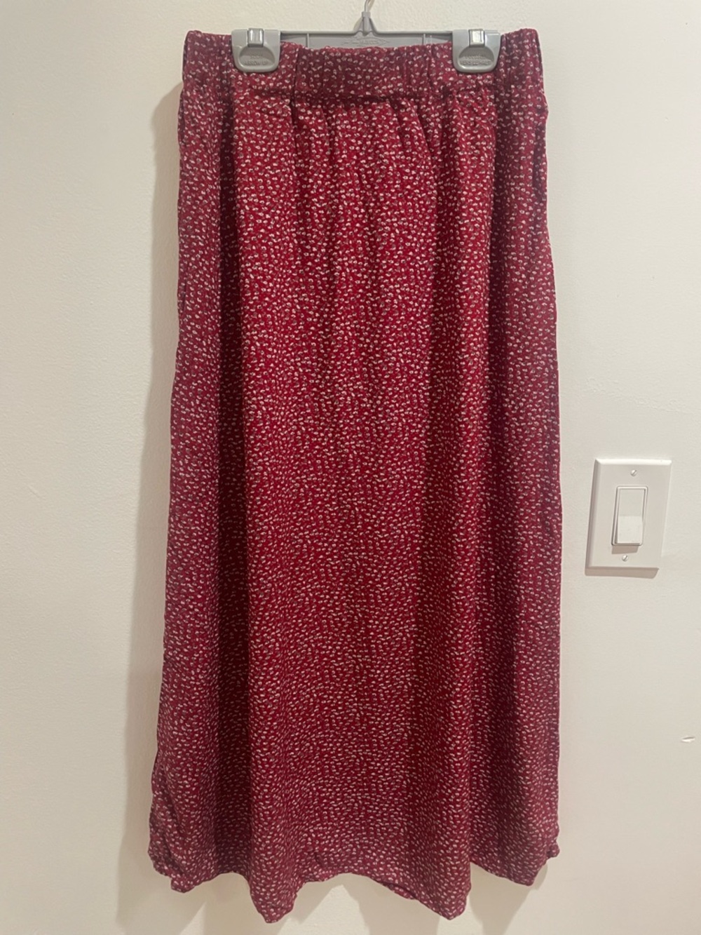 John Galt Brandy Melville Red Floral Maxi Skirt